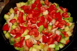Овощное рагу с тушеной курицей кабачками и картошкой