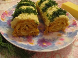 название картинки Овощной рулет с сыром без муки в духовке