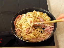 название картинки Паста карбонара с ветчиной и сливками