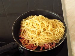 название картинки Паста карбонара с ветчиной и сливками