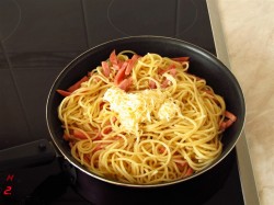 название картинки Паста карбонара с ветчиной и сливками