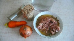 название картинки Перловка с овощами и тушенкой в мультиварке