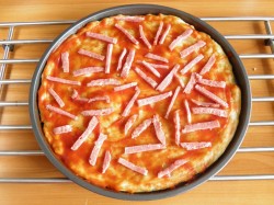 название картинки Пицца бездрожжевая с грибами на яйце и молоке