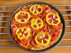 название картинки Пицца бездрожжевая с грибами на яйце и молоке