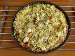 название картинки Пицца бездрожжевая с грибами на яйце и молоке