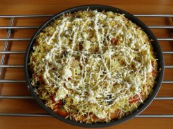 название картинки Пицца бездрожжевая с грибами на яйце и молоке