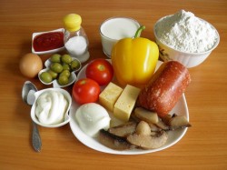 название картинки Пицца бездрожжевая с грибами на яйце и молоке