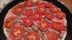 Пицца на сковороде за 10 минут с ветчиной и грибами