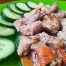 Поджарка на сковороде из свинины