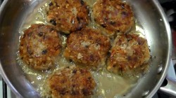 Постные котлеты с грибами бататом на овсяных хлопьях