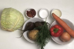 Простой борщ с капустой постный