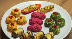 Пхали и баклажаны с орехами