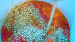 название картинки Рассольник на зиму с перловкой и свежими огурцами