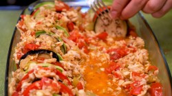 Рыбный рататуй с минтаем и овощами запеченный в духовке