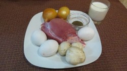 название картинки Рулет на кефире индейка грибы лук