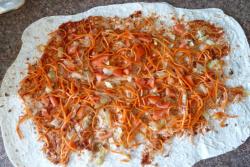 Рулет из лаваша с капустой постный