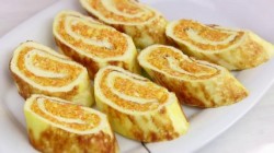 название картинки Рулет из омлета с пикантной начинкой