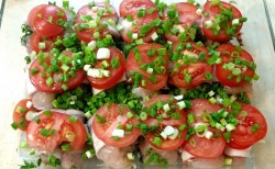 Рулеты из куриного филе с зеленью и черносливом