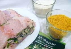 название картинки Рыбное филе трески фаршированное рисом и грибами