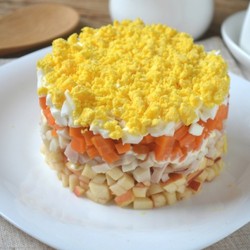 Салат Адмирал с кальмарами