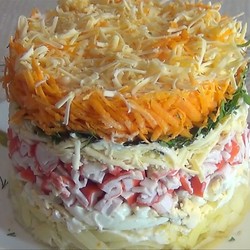 Салат Бархатный с крабовыми палочками