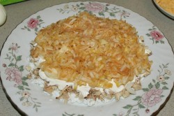 название картинки Салат Черепаха с курицей грецкими орехами и яблоками