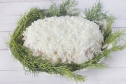 Салат черепашка с курицей и грецкими орехами