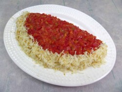 название картинки Салат Арбузная долька с курицей и грибами