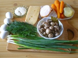 Салат Грибная поляна с шампиньонами