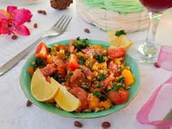 Салат из копченой горбуши с тыквой