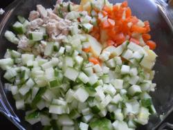 название картинки Салат из копченой куриной грудки с фасолью и огурцами