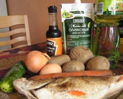 название картинки Салат из окуня с овощами