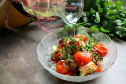 Салат из овощей на мангале