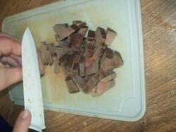 Салат из печени говядины с шампиньонами