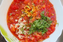 Салат из  помидоров запечённых на мангале