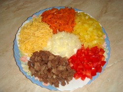 Салат Калейдоскоп с корейской морковью