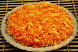 Салат из свеклы с чесноком и сыром Монгольская горка