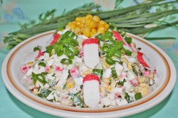 Салат Мозаика с крабовыми палочками