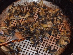 Салат Мужские слёзы с маринованным луком, курицей, гранатом, грибами