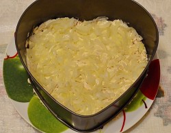 Салат Мужские слёзы с маринованным луком, курицей, гранатом, грибами