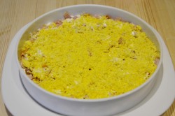 название картинки Салат Невеста с копченой курицей и грибами
