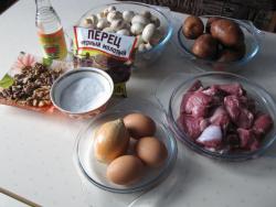 Салат Обжорка с грибами и говядиной