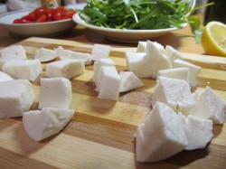 название картинки Салат руккола кедровые орешки креветки