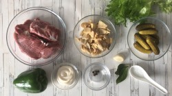 название картинки Салат с говядиной и грибами