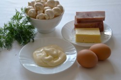 название картинки Салат с ветчиной и грибами