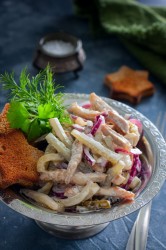 Салат с жареным мясом