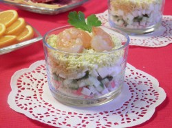 название картинки Салат с жареными креветками на Новый год