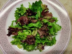 Салат с жареными шампиньонами и курицей