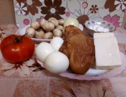 название картинки Салат с копченой курицей Муж любимый