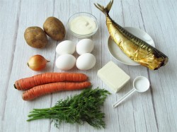 название картинки Салат с копченой скумбрией Мимоза